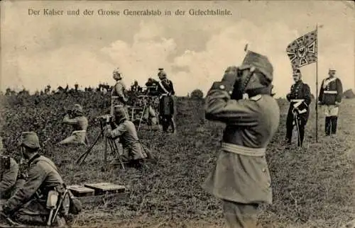 Ak Das Deutsche Heer, Kaiser Wilhelm II. und der Große Generalstab in der Gefechtslinie