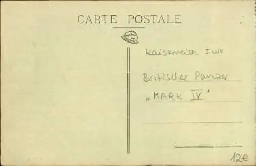 Ak Le Valdahon Doubs, Camp, Un gros Tank attaquant, Mark IV