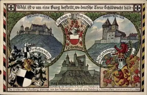 Wappen Ak Hohenberg in Niederösterreich, Burg Hohenburg, Zoller, Hohenzollern, Habsburger