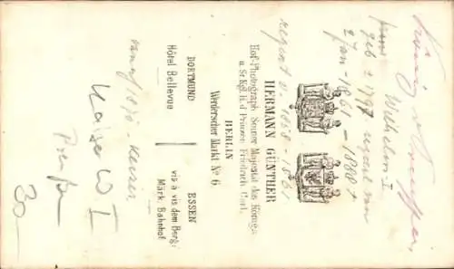 CdV Kaiser Wilhelm I., König von Preußen, Portrait