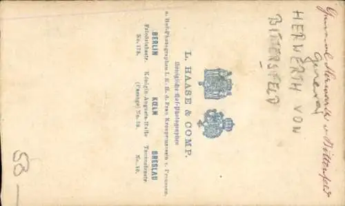 CdV General Herwerth von Bittersfeld, Portrait