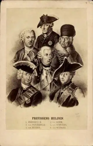 CdV Preußens Helden, Friedrich II, Fr. der Große, Winterfeld, Ziethen, Keith, Schwerin, Seydlitz