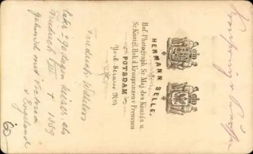 CdV Friedrich Wilhelm, Kronprinz von Preußen, Portrait