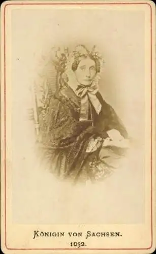 CdV Königin von Sachsen, Amalie von Bayern, Portrait