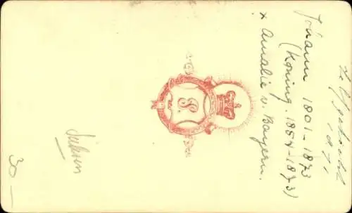 CdV König Johann von Sachsen, Portrait