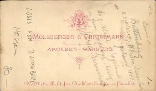 CdV Louis von Battenberg, Portrait