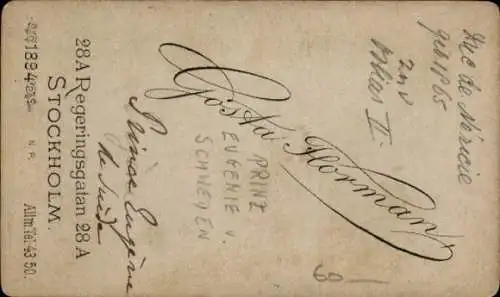 CdV Prinz Eugen von Schweden, Portrait in Uniform