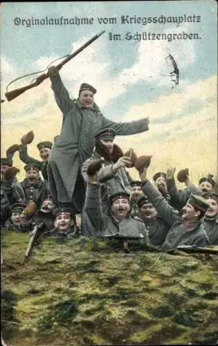Ak Originalaufnahme vom Kriegsschauplatz, Im Schützengraben
