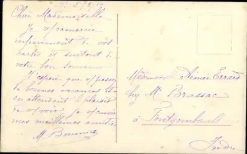 Ak Frau mit Hut, Portrait