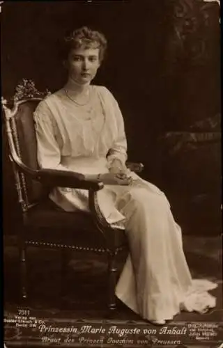 Ak Prinzessin Marie Auguste von Anhalt, Braut von Prinz Joachim von Preußen, Liersch 7511