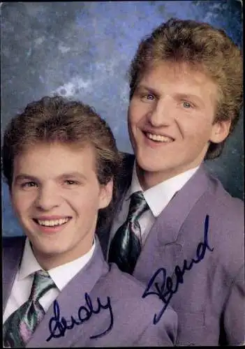 Ak Sänger Andy und Bernd, Autogramme