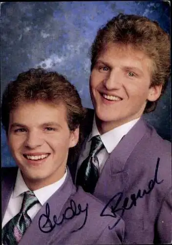 Ak Sänger Andy und Bernd, Autogramme