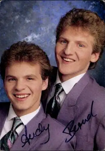 Ak Sänger Andy und Bernd, Autogramme