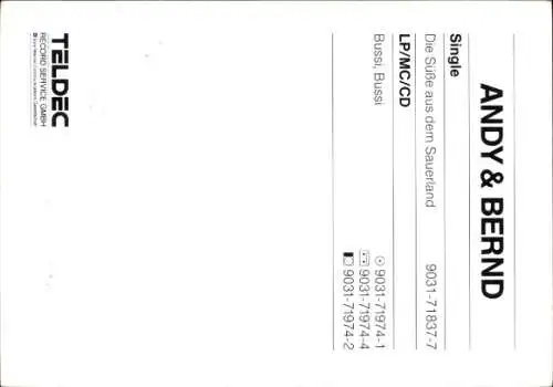 Ak Sänger Andy und Bernd, Autogramme