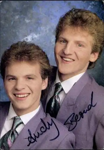 Ak Sänger Andy und Bernd, Autogramme