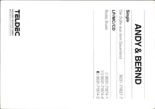 Ak Sänger Andy und Bernd, Autogramme