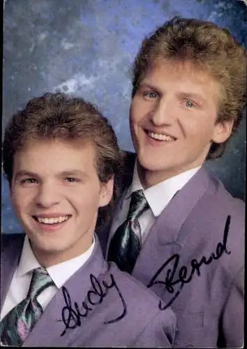 Ak Sänger Andy und Bernd, Autogramme