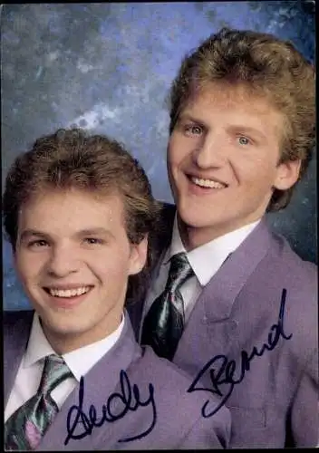 Ak Sänger Andy und Bernd, Autogramme