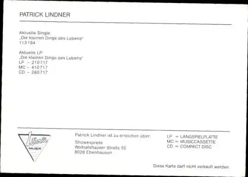 Ak Schauspieler Patrick Lindner, Portrait, Autogramm, Sänger