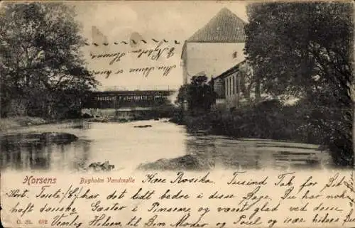 Ak Horsens Dänemark, Bygholm, Herrenhaus, Brücke