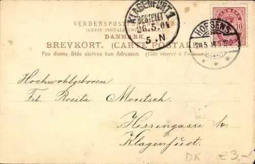 Ak Horsens Dänemark, Bygholm, Herrenhaus, Brücke