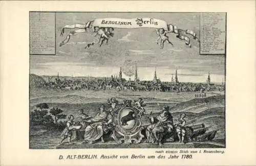 Künstler Ak Rosenberg, I., Berlin Charlottenburg, Stadt im Jahre 1780