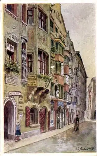 Künstler Ak Hofecker, Innsbruck in Tirol, Hofgasse, Gasthof, Rittersaal