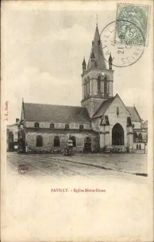 Ak Pavilly Seine Maritime, Eglise Notre-Dame, historische Kirche, Foto, Postkarte aus Pavilly