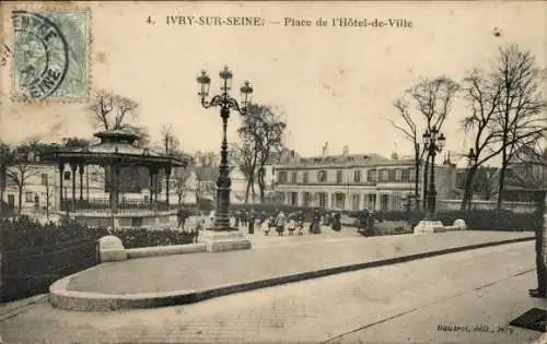 Ak Ivry sur Seine Val de Marne, Rathausplatz