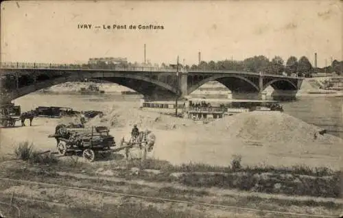 Ak Ivry sur Seine Val de Marne, Le Pont de Conflans