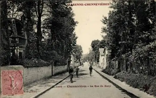 Ak La Varenne Saint-Maur-des-Fossés Val de Marne, Chennevières, Rue de Suey