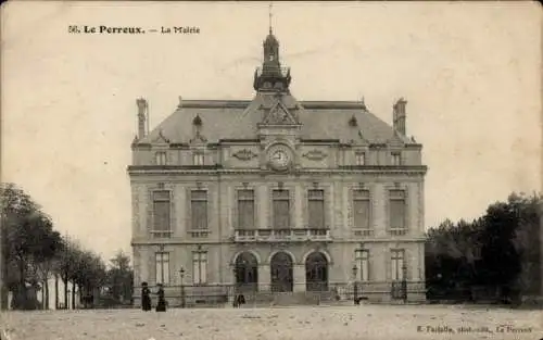 Ak Le Perreux sur Marne Val de Marne, Rathaus von  historische Architektur, grüne Umgebung, Pe...