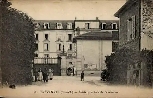 Ak Limeil Brévannes Val de Marne, Sanatorium, Eingang, Gebäude, Menschen auf der Straße