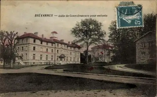Ak Brévannes Val de Marne, Asile de Convalescence pour enfants, großes Gebäude, Bäume, Postste...