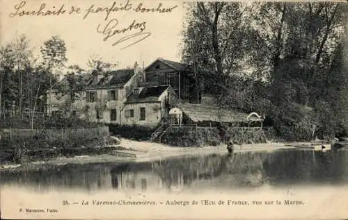 CPA La Varenne Saint-Maur-des-Fossés Val de Marne, Auberge de l'Ecu de France