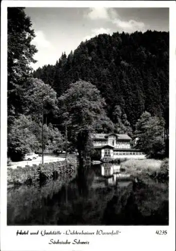 Ak Bad Schandau Sächsische Schweiz, Hotel und Gastställe Lidenhainer Wasserfall, idyllische La...