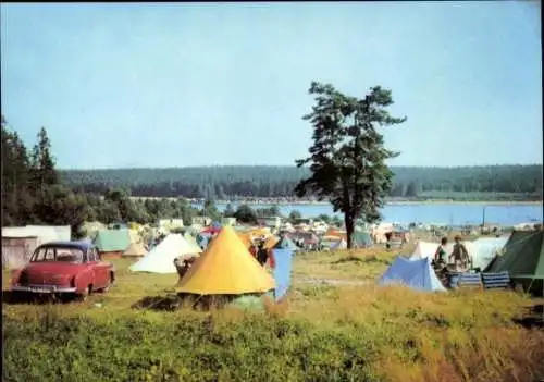 Ak Ehrenfriedersdorf im Erzgebirge, Greifenbachstauweiher, Campingplatz