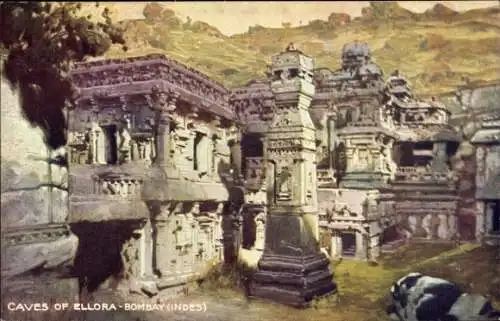 Ak Mumbai Bombay Indian, Höhlen von Ellora