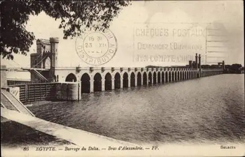 CPA Alexandrie, Égypte, Barrage du Delia