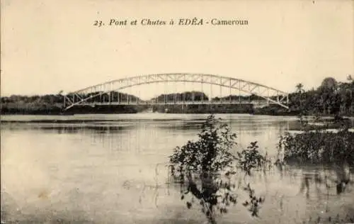 Ak Edéa Kamerun, Brücke über Wasser, Natur, Landschaft