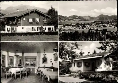 Ak Bad Wiessee in Oberbayern, Vorderansicht eines Hauses, Innenansicht eines Raumes, malerische U