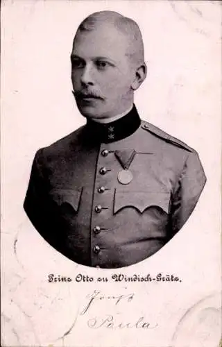 Ak Prinz Otto zu Windisch-Grätz, Porträt in Uniform