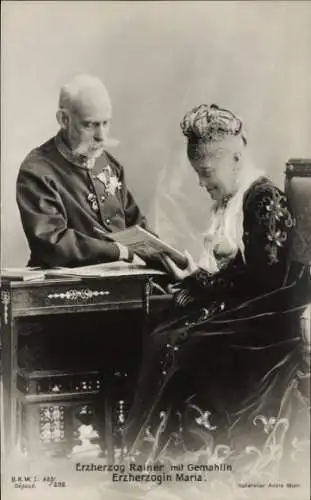 Ak Erzherzog Rainer von Österreich, Erzherzogin Maria, BKWI 887/292