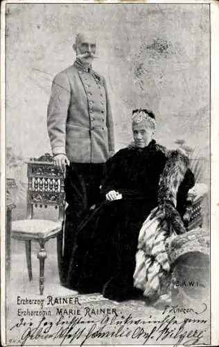 Ak Erzherzog Rainer von Österreich, Erzherzogin Maria