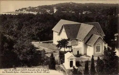 Ak Bureau Saint Palais sur Mer Charente Maritime, neue Kirche, Panorama sur la Foret