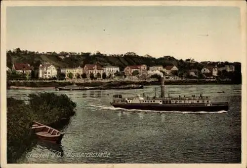 Ak Kosierz Kossar Cossar Crossen Oder Ostbrandenburg, Bismarckstraße, Salondampfer