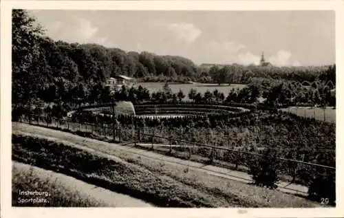 Ak Tschernjachowsk Insterburg Ostpreußen, Sportplatz und Umgebung