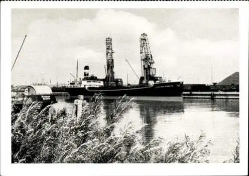 Ak Dampfer Dieter Hugo Stinnes beim Kohlenlöschen in Königsberg, Reederei Hugo Stinnes