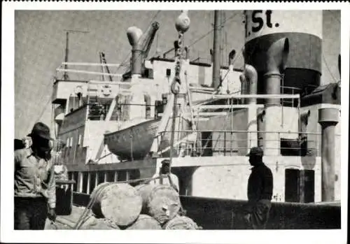 Ak MS Cläre Hugo Stinnes beim Stückgutladen in Galveston, Reederei Hugo Stinnes