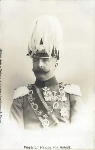 Ak Friedrich Herzog von Anhalt, Porträt in Uniform